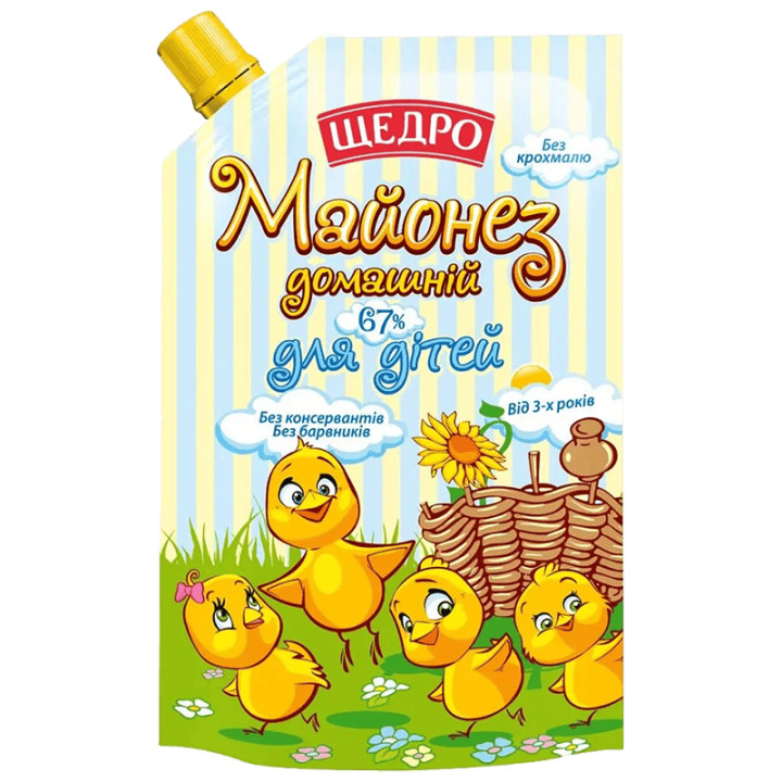 Майонез Щедро Домашній для дітей 67% д/п 190г