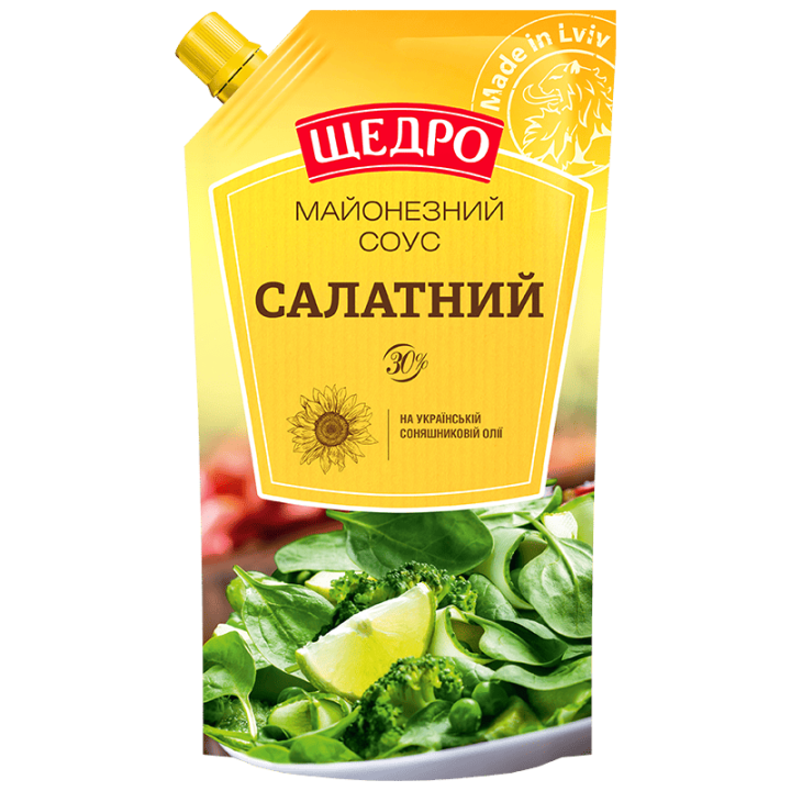 Майонезний соус Щедро Салатний 30% д/п 300г