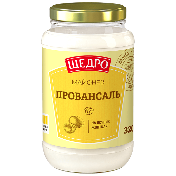 Майонез Щедро Провансаль 67% с/б 320г
