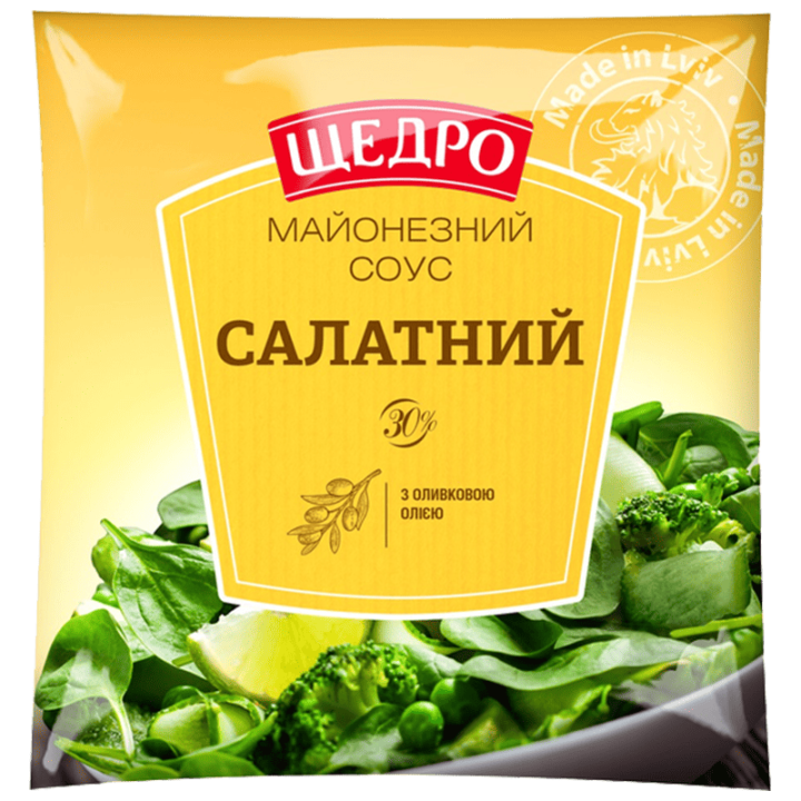 Майонезний соус Щедро Салатний 30% ф/п 700 г