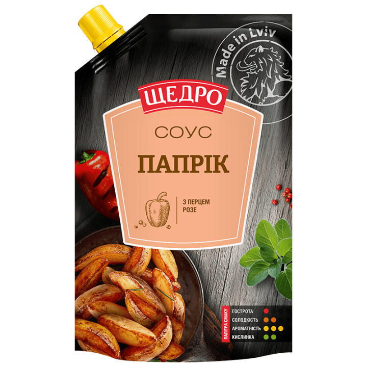 Майонезний соус Щедро Папрік дой-пак 200г