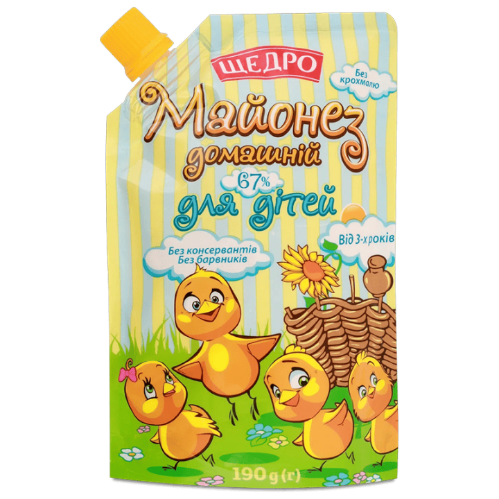 Майонез Щедро Дитячий 67% д/п 190 г