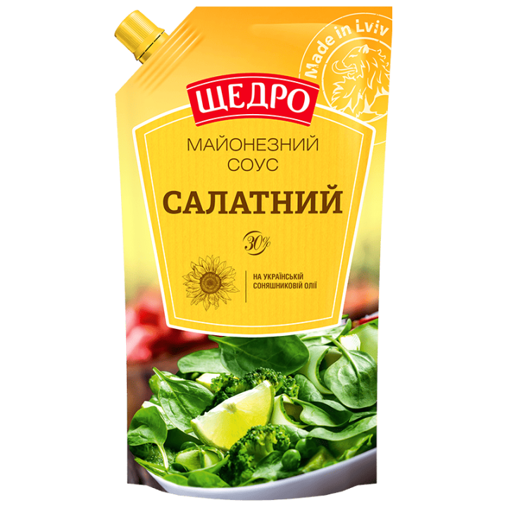 Майонезний соус Щедро Салатний 30% д/п 500г