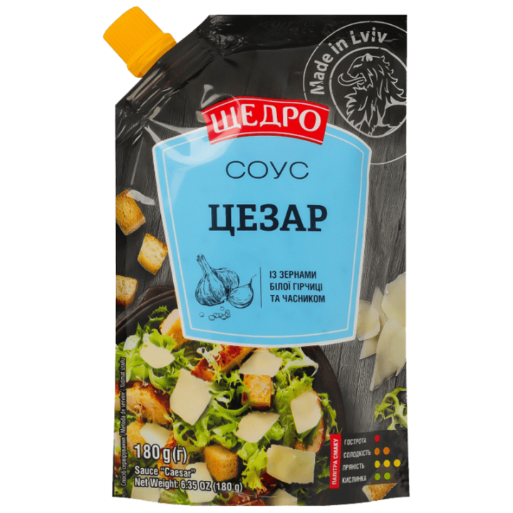 Соус Щедро Цезар д/п 180г